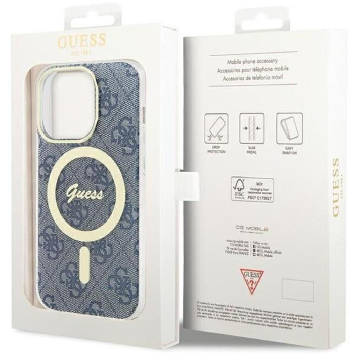 Guess - Guess iPhone 15 Pro Mobilskal Magsafe IML - Blå