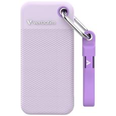 Verbatim - Verbatim Extern h&aring;rddisk Pocket SSD 2TB USB-C 3.2 Gen 2 - Vit/Lila
