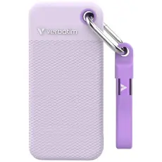 Verbatim - Verbatim Extern h&aring;rddisk Pocket SSD 2TB USB-C 3.2 Gen 2 - Vit/Lila