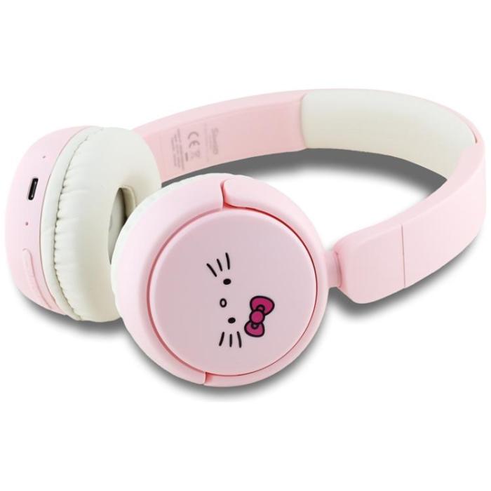 Hello Kitty - Hello Kitty On-Ear Hörlurar Trådlösa Bluetooth Face Logo - Rosa