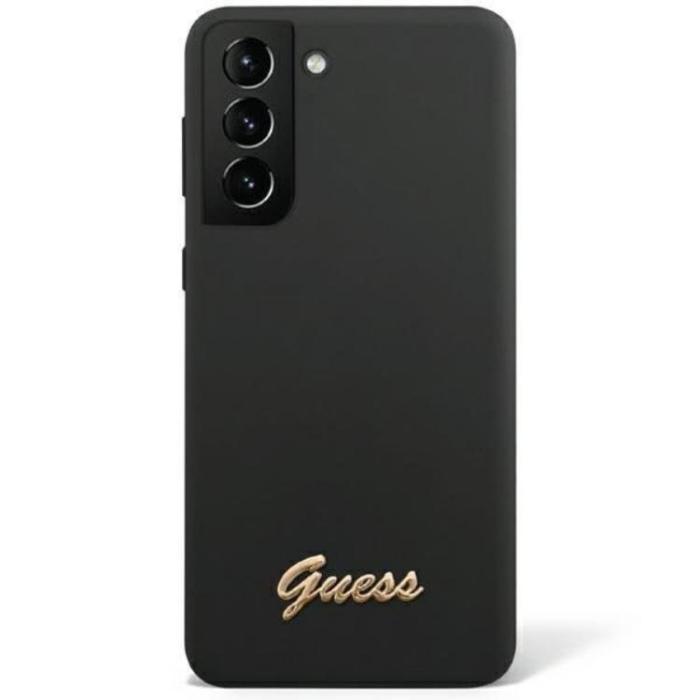 Guess - Guess Galaxy S23 Ultra Skal Silicone Vintage Gold Logo - Svart