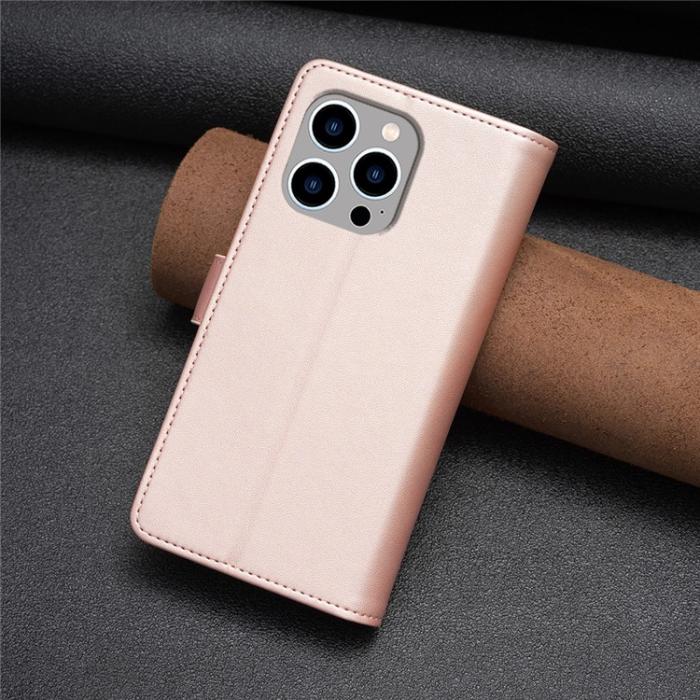 OEM - iPhone 15 Pro Max Plånboksfodral Zipper Flip - Rosa Guld