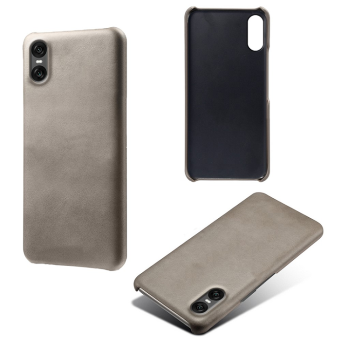A-One Brand - Sony Xperia 10 VII Mobilskal Calfskin Texture PU-Läder - Grå
