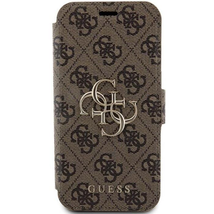 Guess - Guess iPhone 15 Pro Max Plånboksfodral Metall Logo - Brun