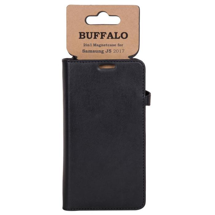 BUFFALO - BUFFALO äkta läder Mobilfodral Samsung Galaxy J5 2017 - Svart