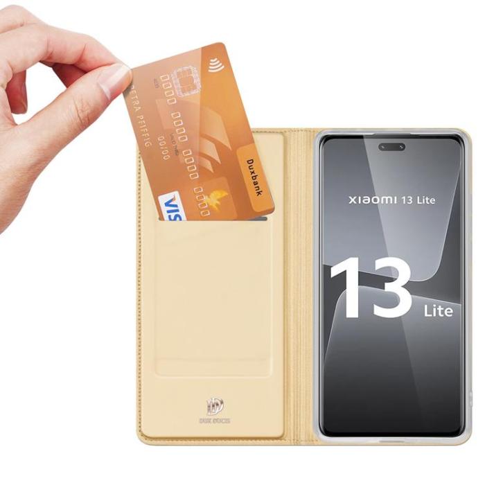 Dux Ducis - Dux Ducis Xiaomi 13 Lite Plånboksfodral Skin Pro - Guld