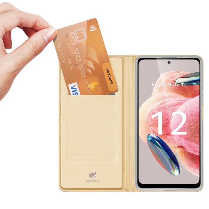 Dux Ducis - Dux Duxis Xiaomi Redmi Note 12 5G Plånboksfodral Skin Pro - Guld