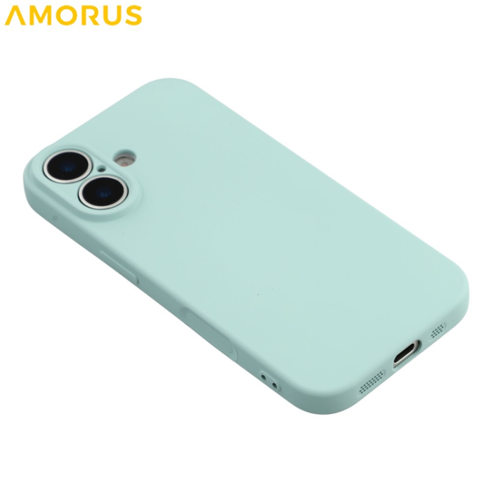 Amorus - AMORUS iPhone 17 Mobilskal Precise Cutouts TPU Fiber - Babyblå