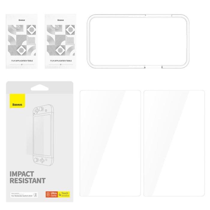 BASEUS - [2-Pack] Baseus Nintendo Switch (2019) Härdat Glas Skärmskydd