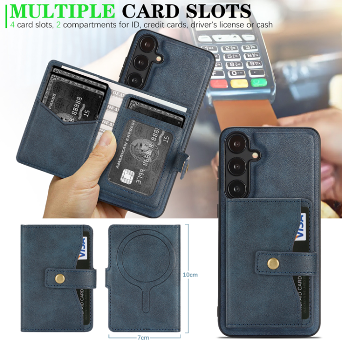 A-One Brand - Galaxy S25 Mobilskal MagSafe Detachable Korthållare Kickstand