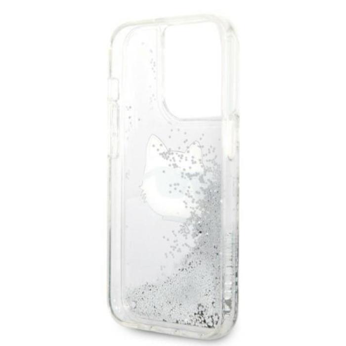KARL LAGERFELD - Karl Lagerfeld iPhone 14 Pro Skal Glitter Choupette Head - Silver