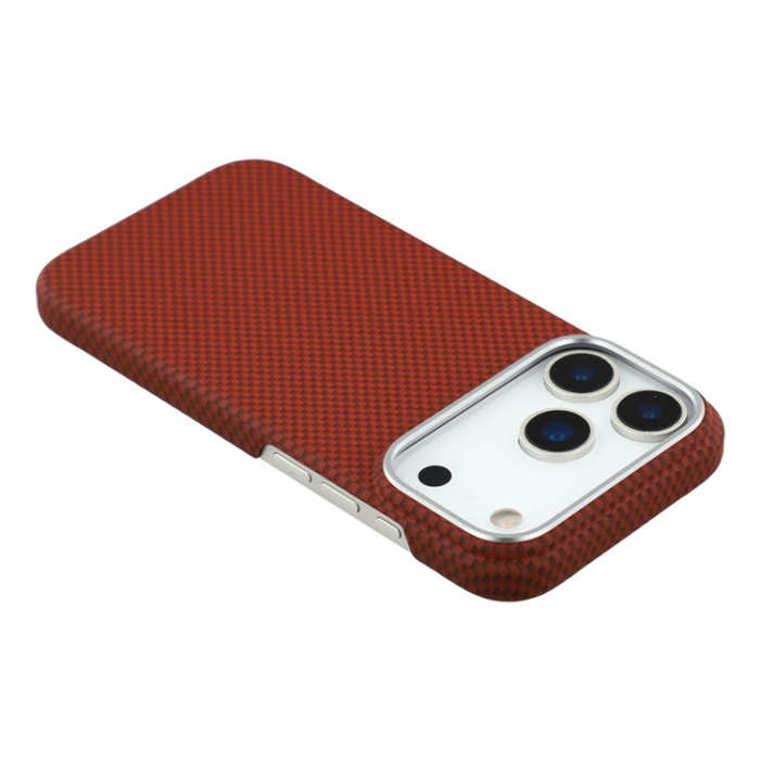 A-One Brand - iPhone 17 Pro Max Mobilskal MagSafe Carbon Fiber - Röd/Svart