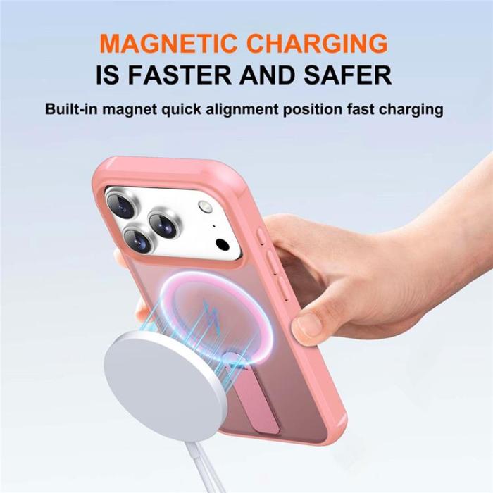 A-One Brand - iPhone 17 Pro Max Mobilskal MagSafe Kickstand - Rosa