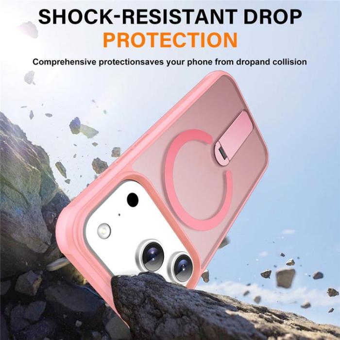 A-One Brand - iPhone 17 Pro Max Mobilskal MagSafe Kickstand - Rosa