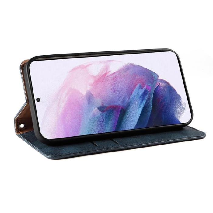 OEM - Galaxy S22 Ultra Plånboksfodral Magnet Strap - Blå