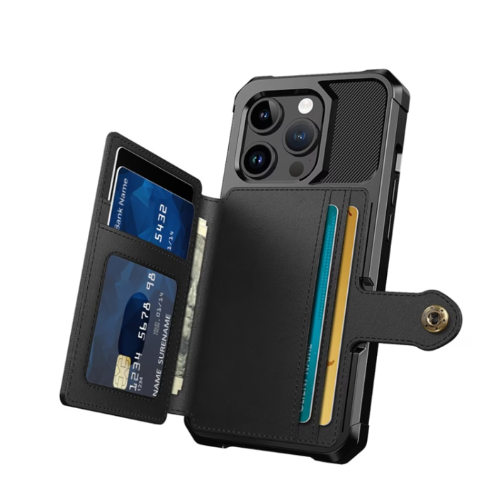 OEM - iPhone 13 Pro Max Mobilskal Korthållare TPU - Svart