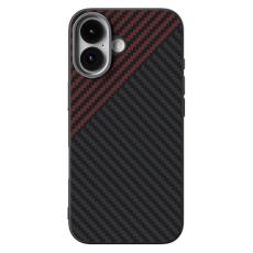 ABEEL - ABEEL iPhone 17 Mobilskal MagSafe Carbon Fiber - Svart / Röd