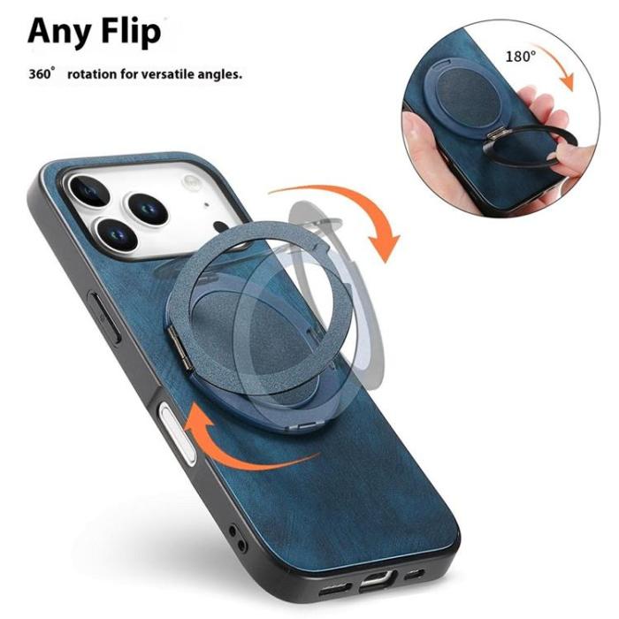 A-One Brand - iPhone 17 Pro Max Mobilskal Rotating Kickstand - Blå