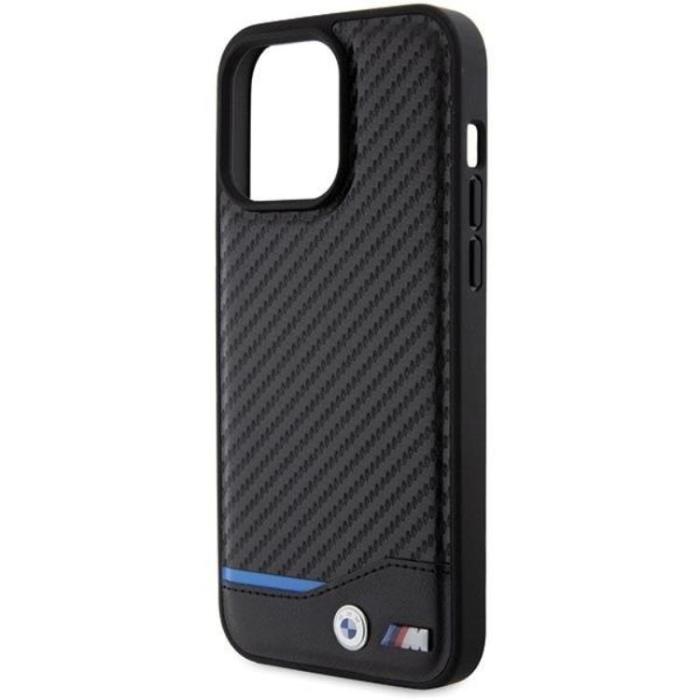 BMW - BMW iPhone 15 Pro Mobilskal Läder Carbon - Svart