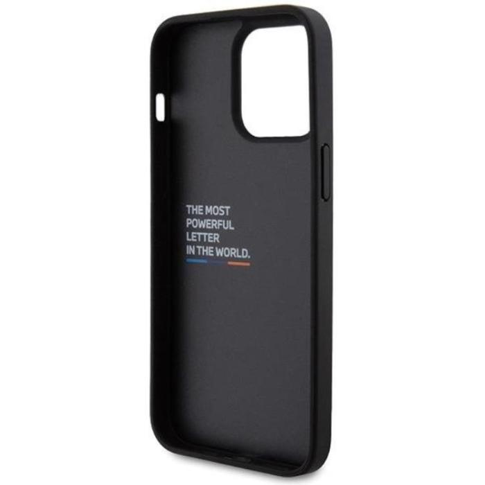 BMW - BMW iPhone 15 Pro Mobilskal Läder Carbon - Svart