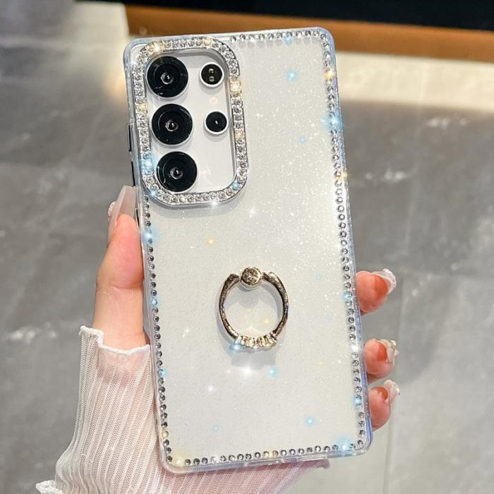 OEM - Samsung Galaxy S26 Ultra Skal TPU + PC Glitterkant - Vit