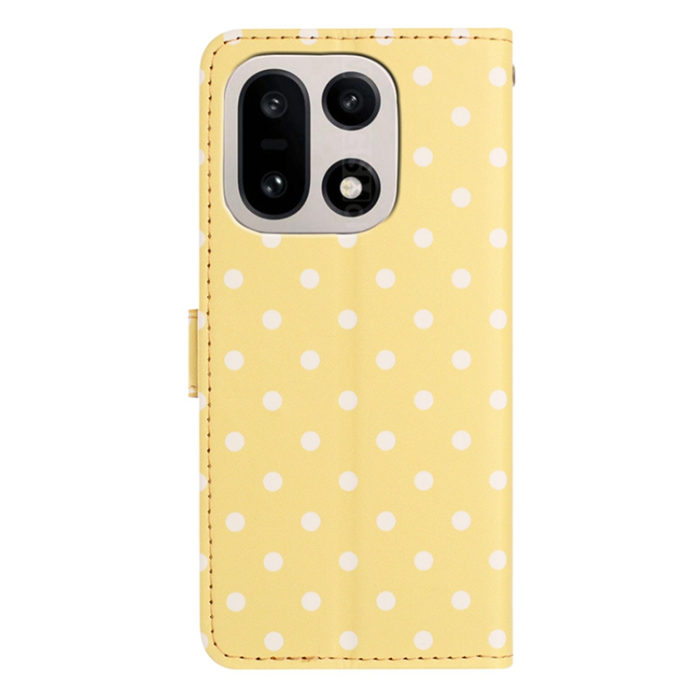 A-One Brand - OnePlus 15 5G Plånboksfodral Polka Dot Pattern Läder - Gul