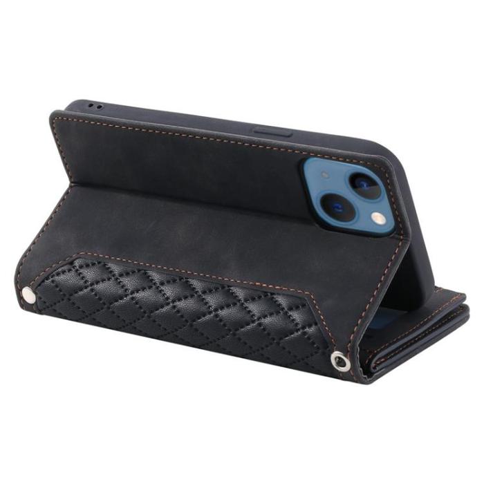 OEM - iPhone 14 Plus Plånboksfodral Rhombus - Svart
