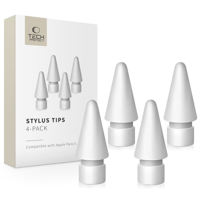 Tech-Protect - [4-Pack] Tech-Protect Stylus-Tips För Apple-Penna - Vit