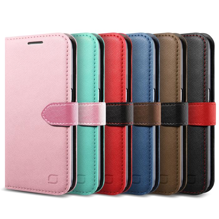 UTGATT5 - Lific Saffiano Plånboksfodral till Samsung Galaxy S6 Edge - Brun