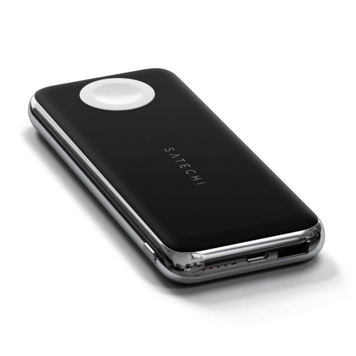 Satechi - Satechi Powerbank 10000 mAh med inbyggd Qi-laddning, Apple Watch laddning
