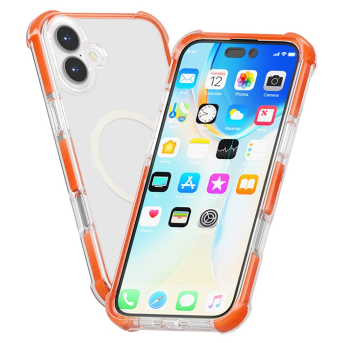 A-One Brand - iPhone 17 Mobilskal MagSafe Förstärkta Hörn Acrylic - Orange