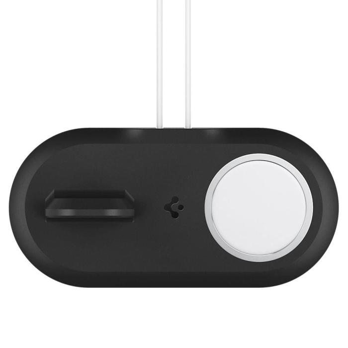 UTGATT1 - Spigen - Magfit Duo Apple Magsafe & Apple Watch Charger Stand - Svart