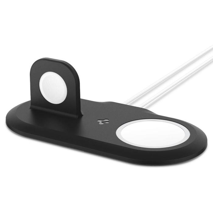 UTGATT1 - Spigen - Magfit Duo Apple Magsafe & Apple Watch Charger Stand - Svart