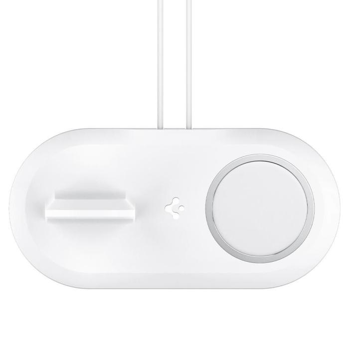 UTGATT - Spigen - Magfit Duo Apple Magsafe & Apple Watch Charger Stand - Vit
