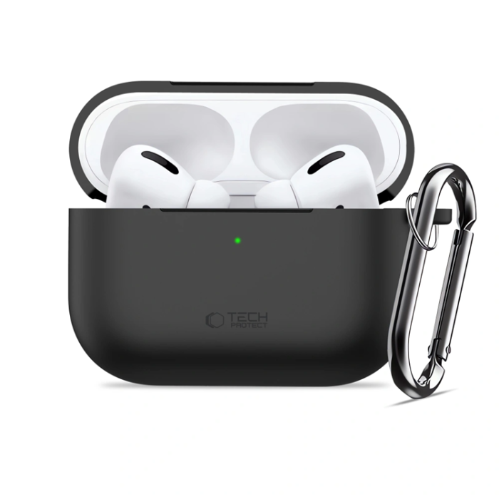 Tech-Protect - Tech-Protect Apple Airpods Pro 3 Skal Silikon Hook - Svart