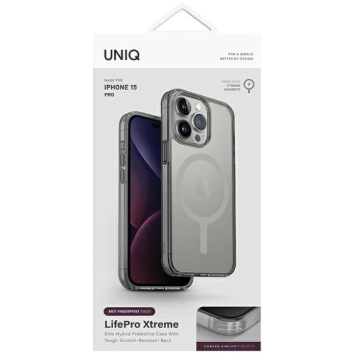 UNIQ - Uniq iPhone 15 Pro Mobilskal Magsafe Lifepro - Grå