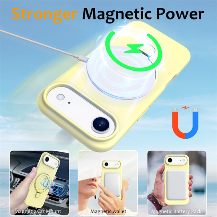 A-One Brand - iPhone Air Mobiskal MagSafe Kickstand PC + Silikon - Gul