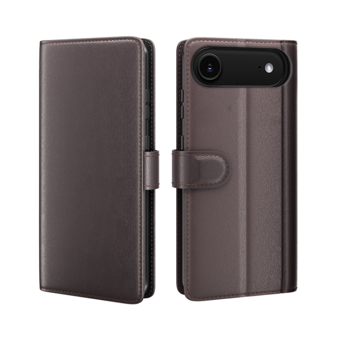 A-One Brand - iPhone 17 Air Plånboksfodral Äkta Läder - Brun
