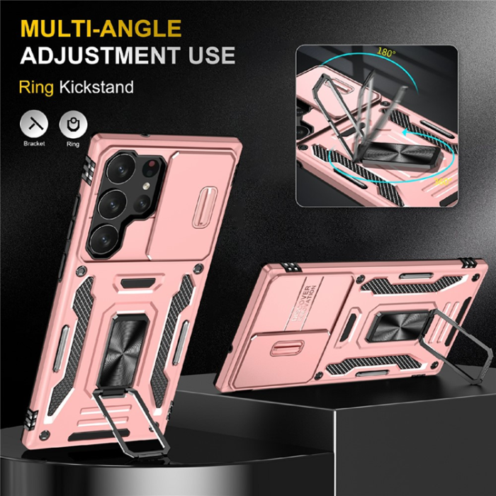 A-One Brand - Galaxy S25 Ultra Mobilskal Kickstand Slide - Roséguld