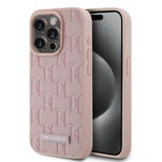 KARL LAGERFELD - Karl Lagerfeld Mobilskal till iPhone 15 Pro MagSafe Leather Monogram Metal