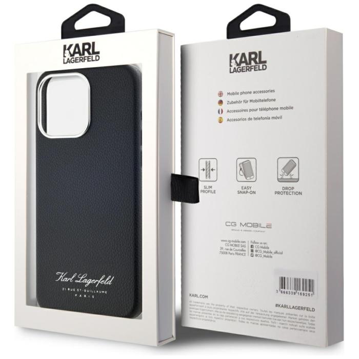 KARL LAGERFELD - Karl Lagerfeld Mobilskal till iPhone 15 Pro MagSafe hotel RSG - Svart