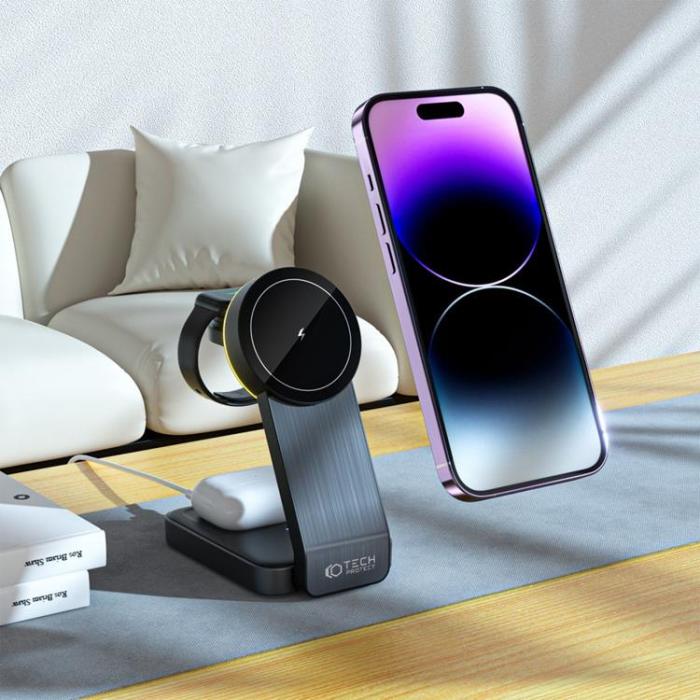 Tech-Protect - Tech-Protect 3-in-1 Trådlös Laddare Magsafe iPhone, Apple Watch, AirPods A28