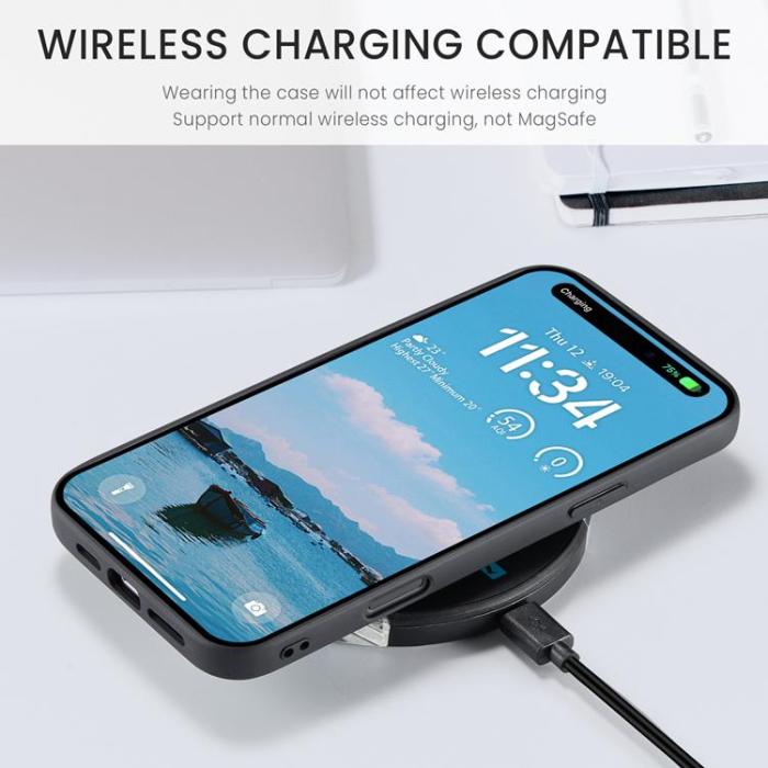 OEM - JEEHOOD iPhone Air Mobilskal KonstLäder + Plast Avtagbar - Blå