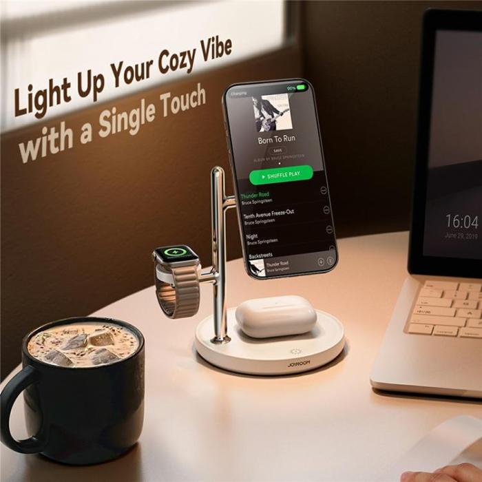 Joyroom - JOYROOM Qi2 Trådlös Laddare iPhone, Apple Watch, Airpods - JR-W23 - Vit