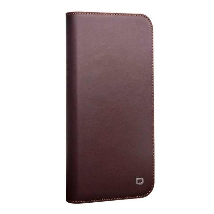 QIALINO - Qialino iPhone 12 Pro Max Plånboksfodral Äkta läder - Brun
