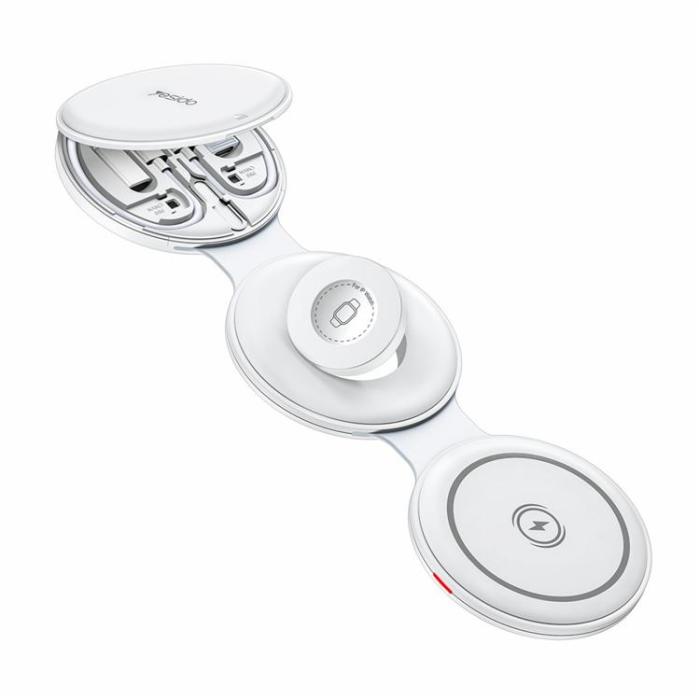 Yesido - YESIDO 5in1 Trådlös Laddare iPhone, Apple Watch, Airpods DS29 - Vit