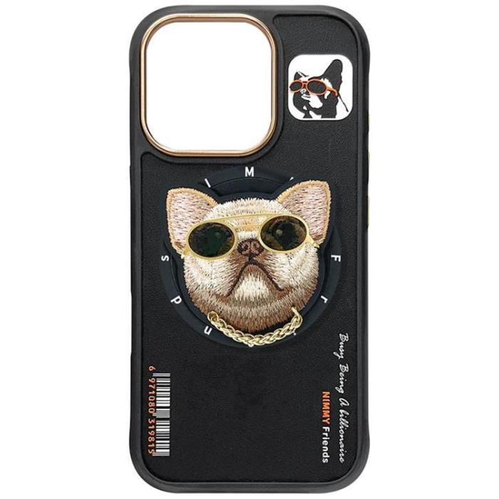 NIMMY - Nimmy iPhone 16 Pro Mobilskal MagSafe Glasses Cool Dog - Svart