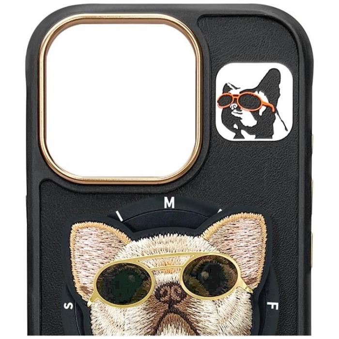 NIMMY - Nimmy iPhone 16 Pro Mobilskal MagSafe Glasses Cool Dog - Svart