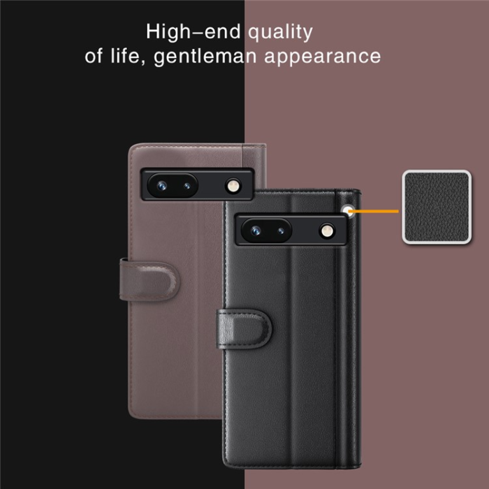 OEM - Google Pixel 7A Plånboksfodral Äkta läder Cow - Brun