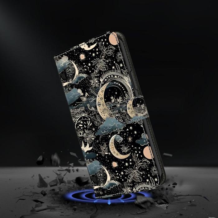 OEM - Samsung Galaxy A37 Plånboksfodral Konstläder Med Ställ - Moon